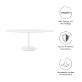 Lippa 78" Oval Wood Top Dining Table by Lefancy