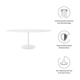 Lippa 78" Oval Artificial Marble Dining Table by Lefancy