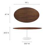 Lippa 78" Oval Wood Dining Table by Lefancy