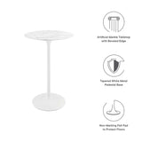 Lippa 28" Round Artificial Marble Bar Table by Lefancy