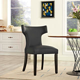 Curve Vegan Leather Dining Chair by Lefancy