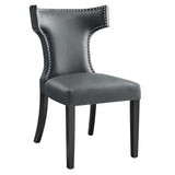 Curve Vegan Leather Dining Chair by Lefancy