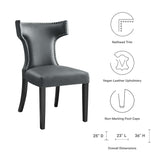 Curve Vegan Leather Dining Chair by Lefancy