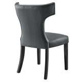 Curve Vegan Leather Dining Chair by Lefancy