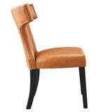 Curve Vegan Leather Dining Chair by Lefancy