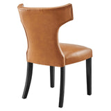 Curve Vegan Leather Dining Chair by Lefancy