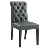 Duchess Button Tufted Vegan Leather Dining Chair by Lefancy