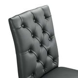 Duchess Button Tufted Vegan Leather Dining Chair by Lefancy