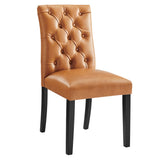 Duchess Button Tufted Vegan Leather Dining Chair by Lefancy