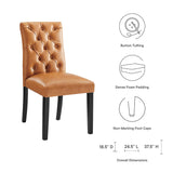 Duchess Button Tufted Vegan Leather Dining Chair by Lefancy