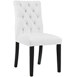 Duchess Button Tufted Vegan Leather Dining Chair by Lefancy