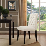 Duchess Button Tufted Fabric Dining Chair by Lefancy