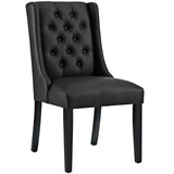 Baronet Button Tufted Vegan Leather Dining Chair by Lefancy