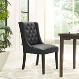 Baronet Button Tufted Vegan Leather Dining Chair by Lefancy