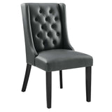 Baronet Button Tufted Vegan Leather Dining Chair by Lefancy