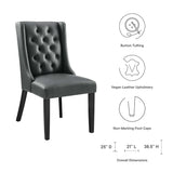 Baronet Button Tufted Vegan Leather Dining Chair by Lefancy