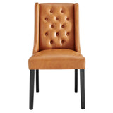 Baronet Button Tufted Vegan Leather Dining Chair by Lefancy