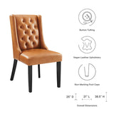 Baronet Button Tufted Vegan Leather Dining Chair by Lefancy