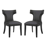 Curve Vinyl Dining Side Chair Set of 2 by Lefancy