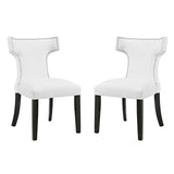 Curve Vinyl Dining Side Chair Set of 2 by Lefancy