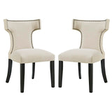 Curve Fabric Dining Side Chair Set of 2 by Lefancy