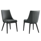 Viscount Vinyl Dining Side Chair Set of 2 by Lefancy