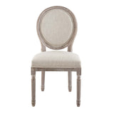 Emanate Vintage French Upholstered Fabric Dining Side Chair by Lefancy