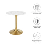 Lippa 28" Round Artificial Marble Dining Table by Lefancy