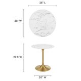 Lippa 28" Round Artificial Marble Dining Table by Lefancy