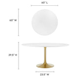 Lippa 60" Round Wood Dining Table by Lefancy