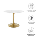 Lippa 40" Round Artificial Marble Dining Table by Lefancy