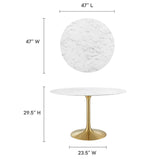 Lippa 48" Round Artificial Marble Dining Table by Lefancy