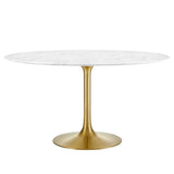 Lippa 54" Round Artificial Marble Dining Table by Lefancy