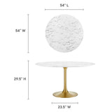 Lippa 54" Round Artificial Marble Dining Table by Lefancy