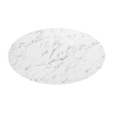 Lippa 54" Oval Artificial Marble Dining Table by Lefancy