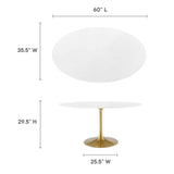 Lippa 60" Oval Wood Dining Table by Lefancy