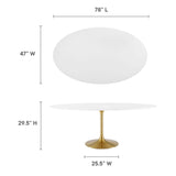 Lippa 78" Oval Wood Dining Table by Lefancy