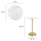 Lippa 28" Round Artificial Marble Bar Table by Lefancy