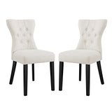 Silhouette Upholstered Fabric Dining Side Chairs Set of 2 by Lefancy