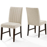 Motivate Channel Tufted Upholstered Fabric Dining Chair Set of 2 by Lefancy