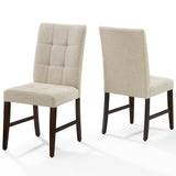 Promulgate Biscuit Tufted Upholstered Fabric Dining Chair Set of 2 by Lefancy