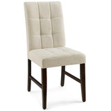 Promulgate Biscuit Tufted Upholstered Fabric Dining Chair Set of 2 by Lefancy