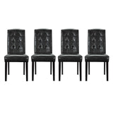 Perdure Vinyl Dining Chairs Set of 4 by Lefancy