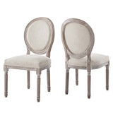 Emanate Upholstered Fabric Dining Side Chair Set of 2 by Lefancy