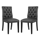 Duchess Vinyl Dining Chair Set of 2 by Lefancy