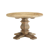 Column 47" Round Pine Wood Dining Table by Lefancy