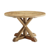 Stitch 47" Round Pine Wood Dining Table by Lefancy