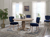 Column 59" Round Pine Wood Dining Table by Lefancy