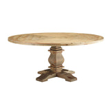 Column 71" Round Pine Wood Dining Table by Lefancy