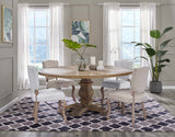 Column 71" Round Pine Wood Dining Table by Lefancy